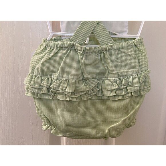Petit Ami Bubble Ruffle Romper Green Gingham Baby Girls Size 3 Months NWT - Picture 7 of 7